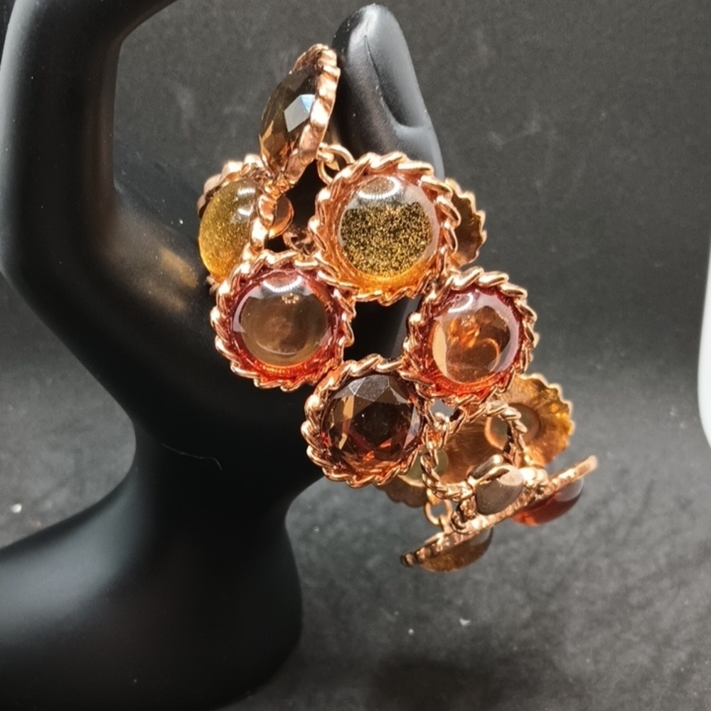 Gold and Brown Vintage-Inspired Bracelet